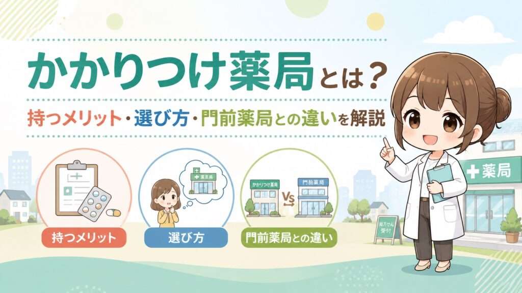 かかりつけ薬局とは？持つメリット・選び方・門前薬局との違いを解説