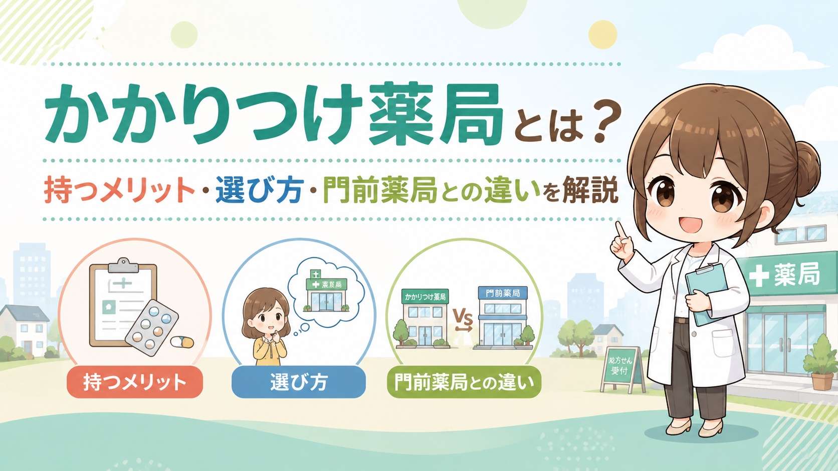 かかりつけ薬局とは?持つメリット・選び方・門前薬局との違いを解説